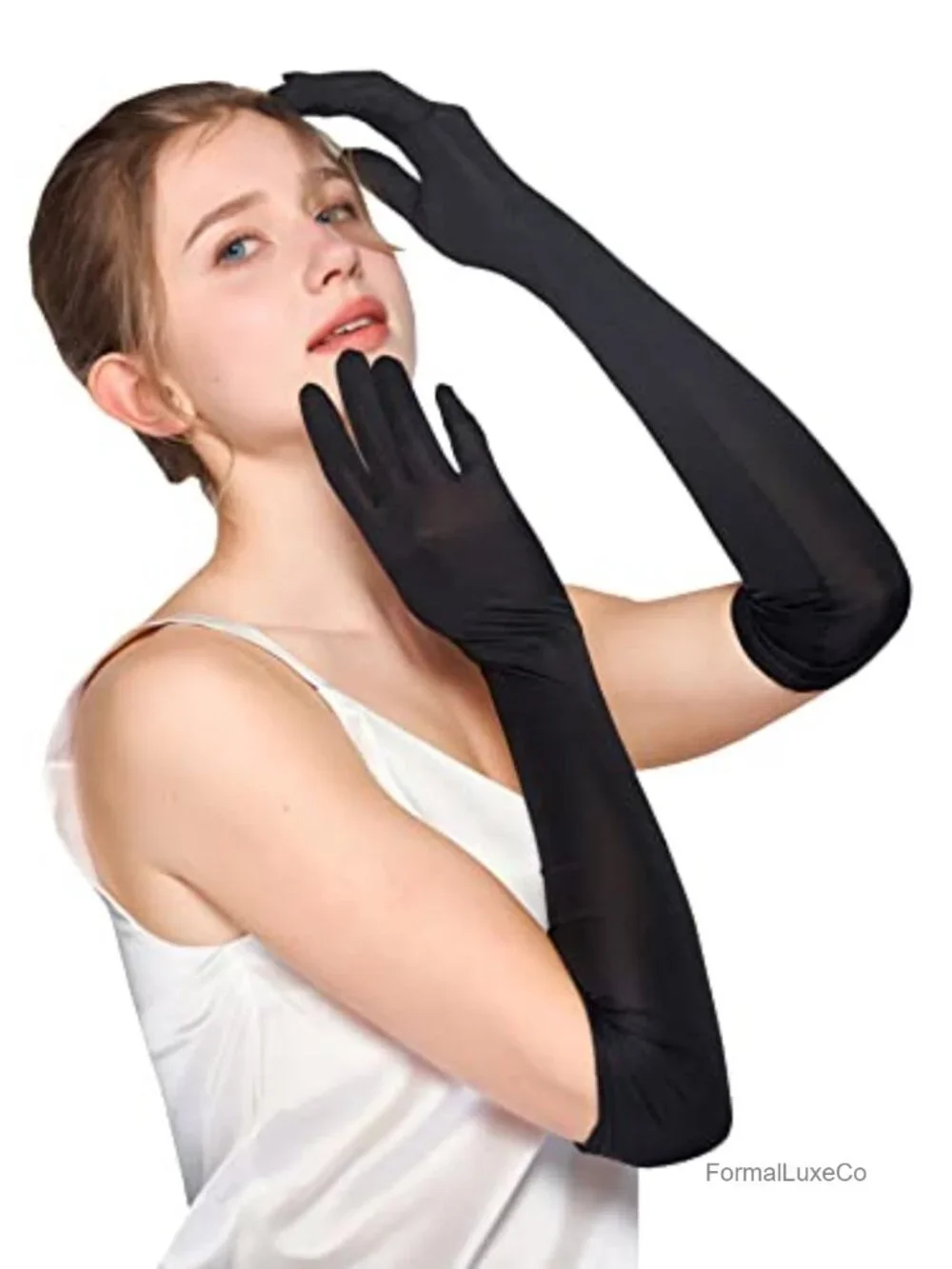 100% Mulberry Silk Long Gloves Elbow Length Opera Evening Party UV Protection
